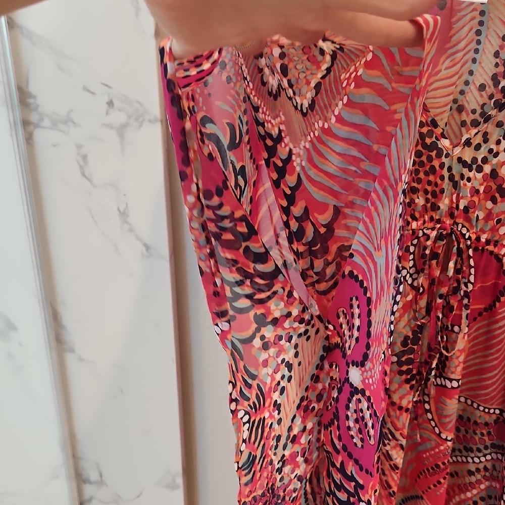Tommy Bahama Pink and Black Patterned Tunic - Picture 5 of 5